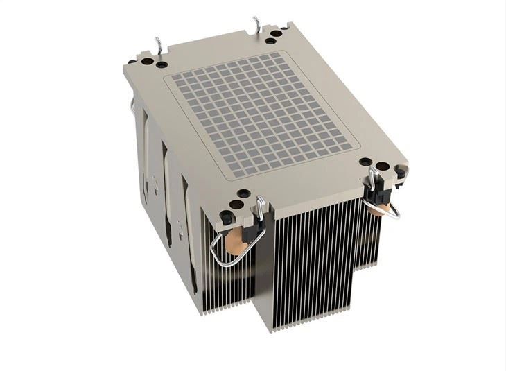 Aluminum Zipper Fin Copper Plate Heat Pipe 2U Server CPU Cooler For LGA4189